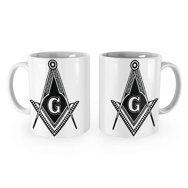 Caneca Maçonaria Maçom Compasso Esquadro Mod 4