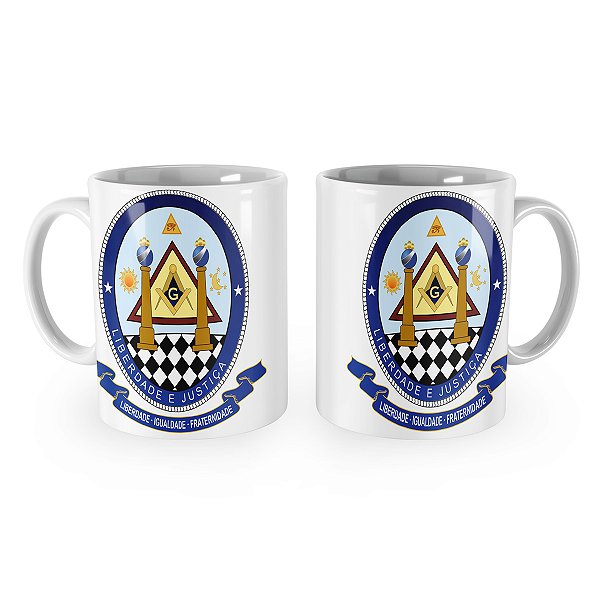 Caneca Maçonaria Liberdade e Justiça Mod 1