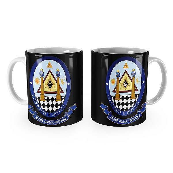 Caneca Maçonaria Liberdade e Justiça Mod 2