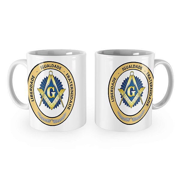 Caneca Maçonaria Liberdade e Justiça Mod 3