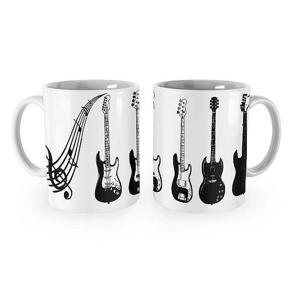 Caneca Guitarra Instrumento Musical Guitarrista Mod 1