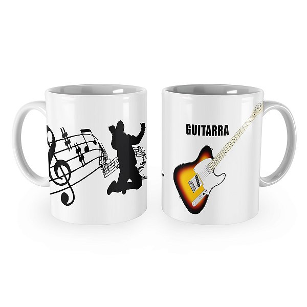 Caneca Guitarra Instrumento Musical Guitarrista Mod 2