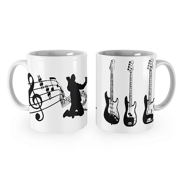 Caneca Guitarra Instrumento Musical Guitarrista Mod 3