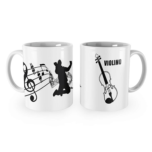Caneca Violino Instrumento Musical Violinista Mod 1