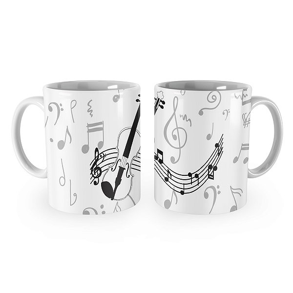 Caneca Violino Instrumento Musical Violinista Mod 3