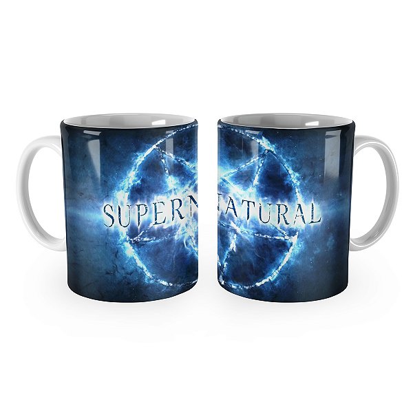 Caneca Sobrenatural Supernatural Em Chamas Azul