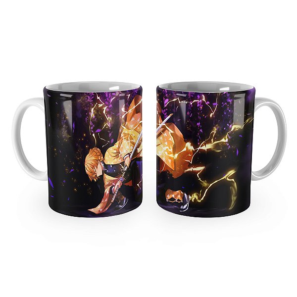 Caneca Demon Slayer Zenitsu Raio Trovão Relâmpago