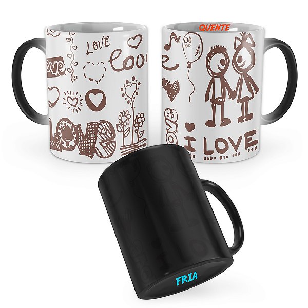 Caneca Mágica Namorados Love Amor Casal