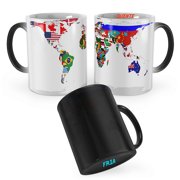 Caneca Mágica Mapa Mundi Viajantes