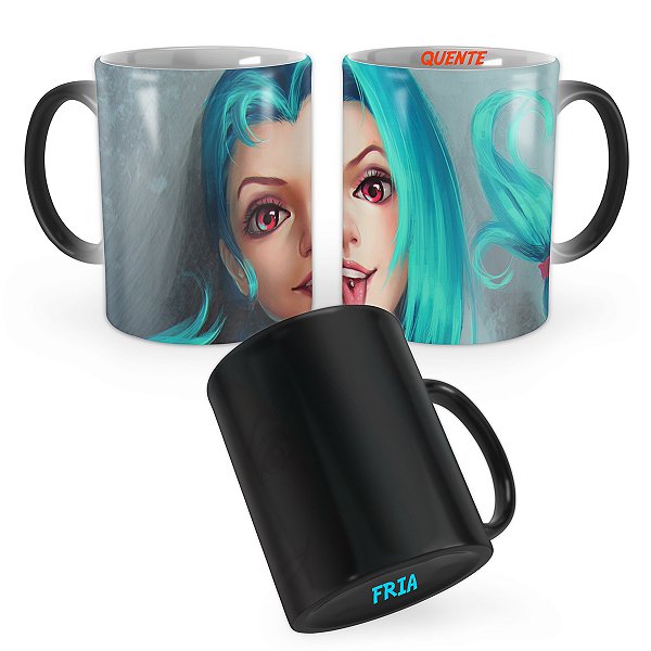 Caneca Mágica Jinx Lol Rosto