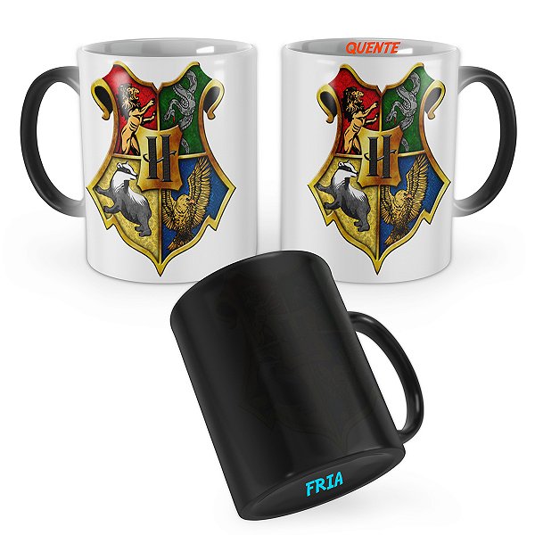 Caneca Mágica Harry Potter Brasão de Hogwarts