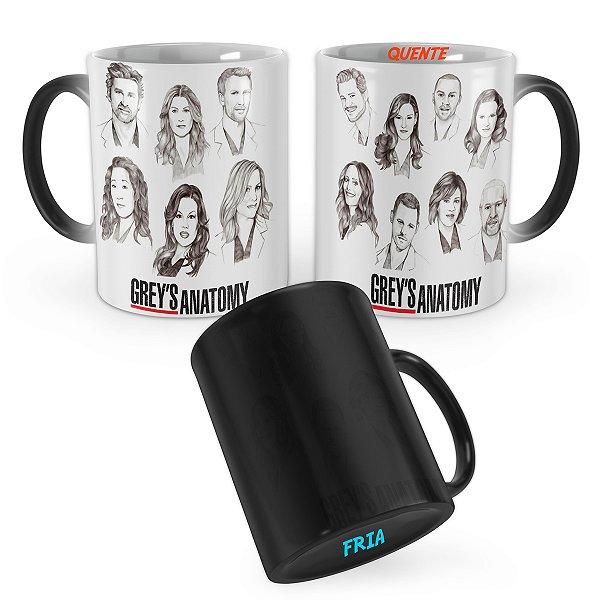 Caneca Mágica Greys Anatomy Sketch