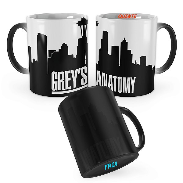 Caneca Mágica Greys Anatomy Silueta Seattle