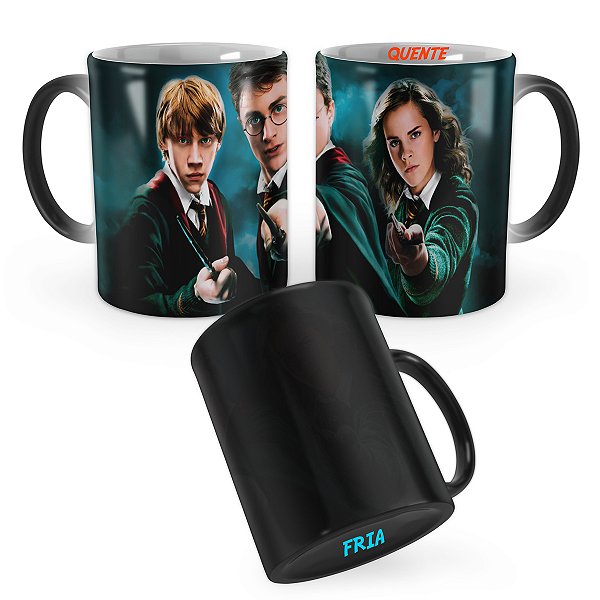 Caneca Mágica Harry Potter Rony e Hermione