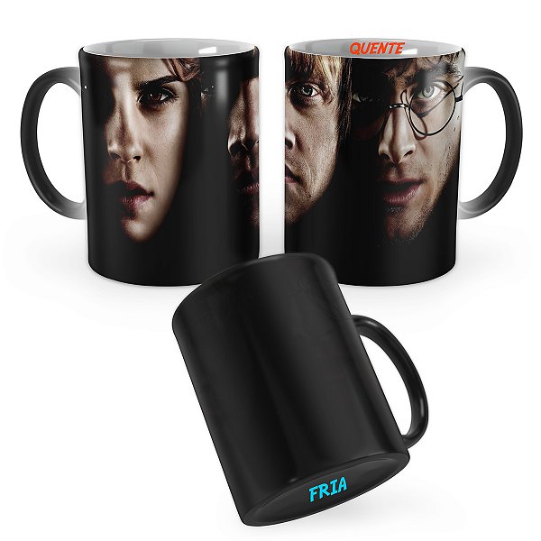 Caneca Mágica Harry Potter Rony e Hermione Rosto