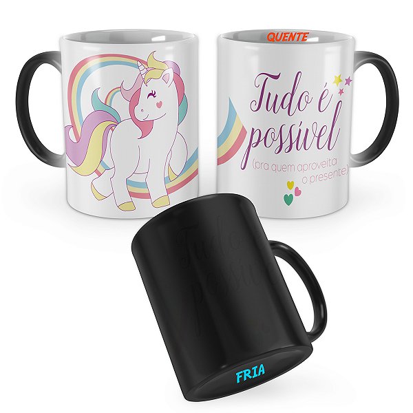 Caneca Mágica Unicórnio Tudo é possível