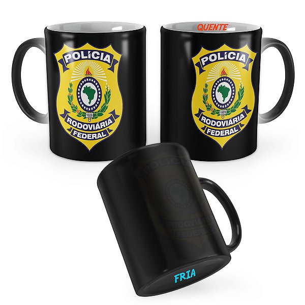 Caneca Mágica Polícia Rodoviária Federal PRF Preta