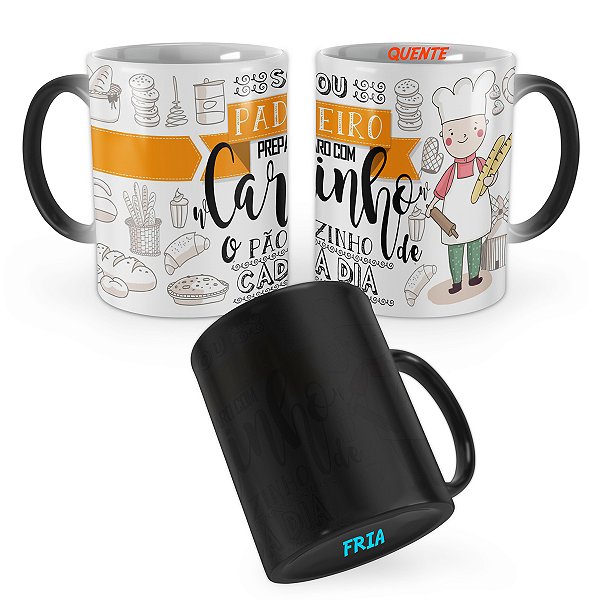 Caneca Mágica Padeiro Profissão Cartoon