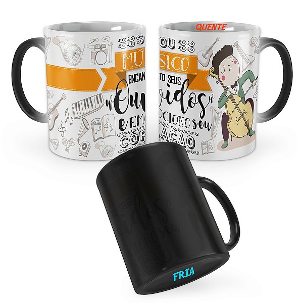 Caneca Mágica Músico Profissão Cartoon