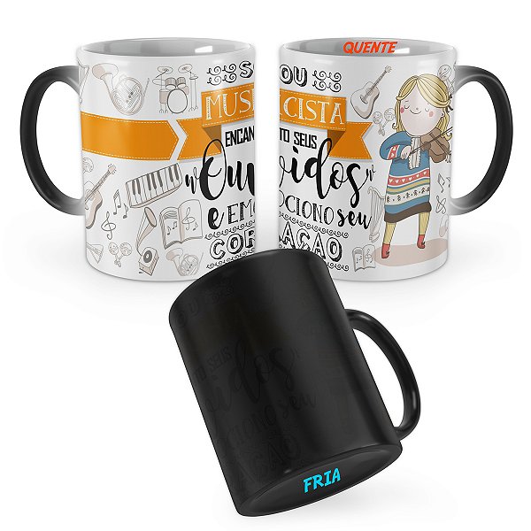 Caneca Mágica Musicista Profissão Cartoon