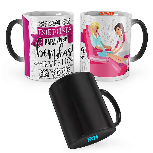 Caneca Mágica Esteticista Profissão Cartoon
