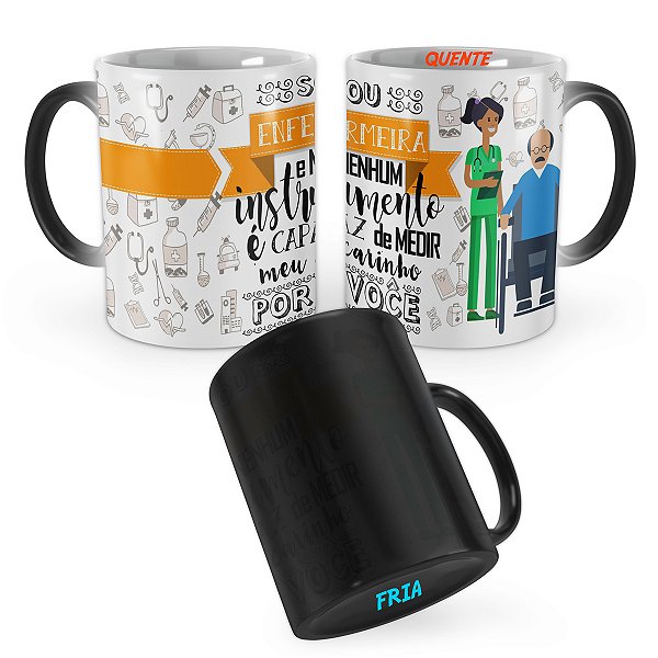 Caneca Mágica Enfermeira Profissão Cartoon