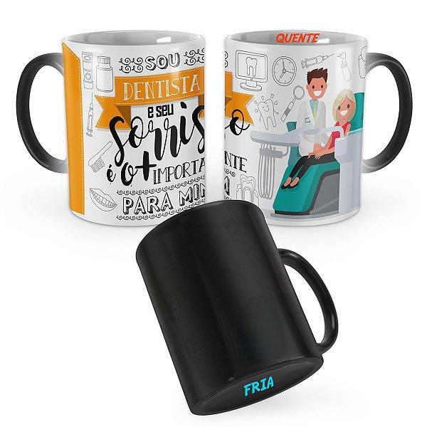 Caneca Mágica Dentista Masculino Profissão Cartoon