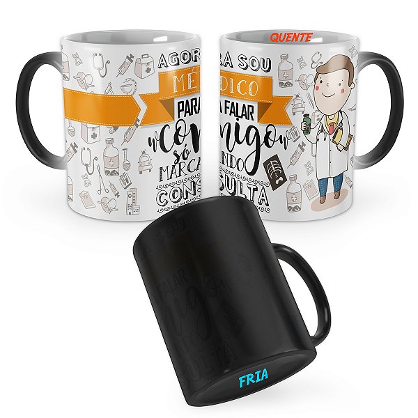 Caneca Mágica Médico Profissão Cartoon