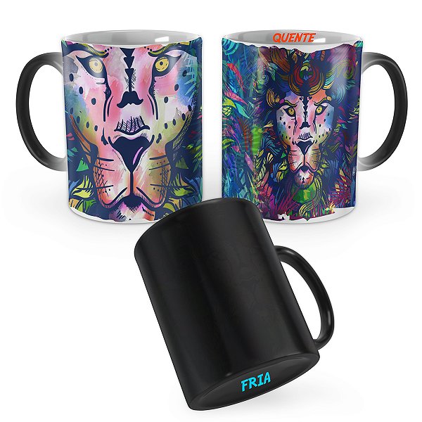 Caneca Mágica Leão Psicodélico
