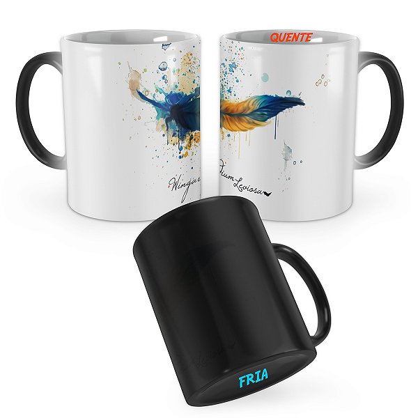 Caneca Mágica Wingardium Leviosa Pena Harry Potter