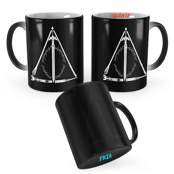 Caneca Mágica Geek Diversos Símbolos Relíquia