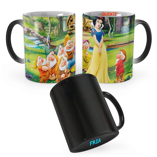 Caneca Mágica Branca de Neve e Os Sete Anões