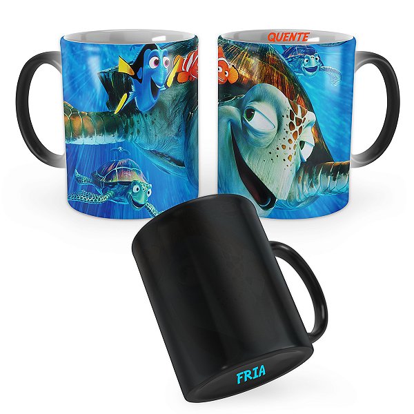 Caneca Mágica Procurando Nemo Tartaruga Personagens