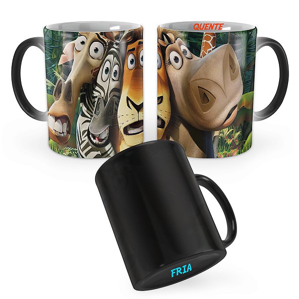 Caneca Mágica Filme Madagascar Animais