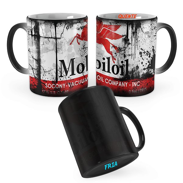 Caneca Mágica Mobiloil Lata de Óleo