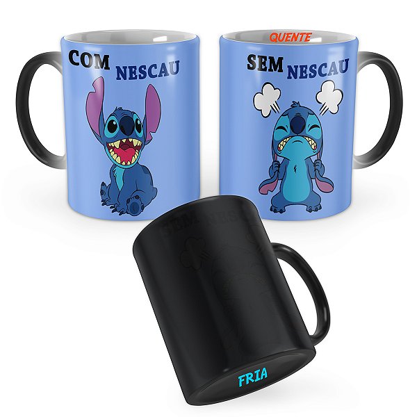 Caneca Mágica Lilo Stitch Com Nescau Sem Nescau