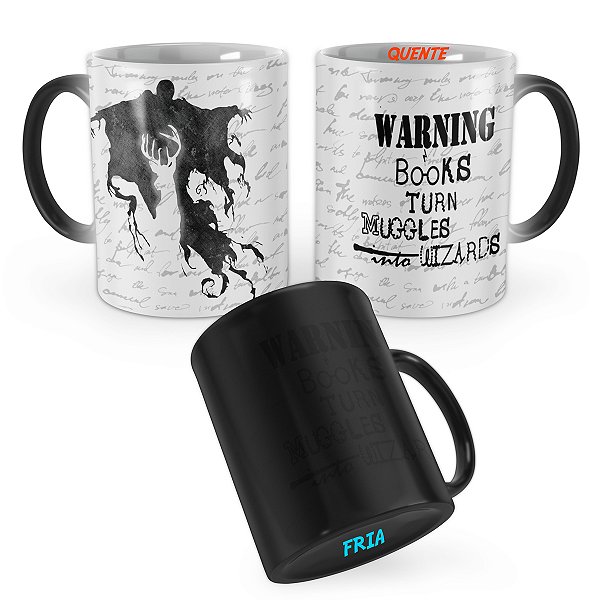 Caneca Mágica Harry Potter Books Turn Muggles Wizards