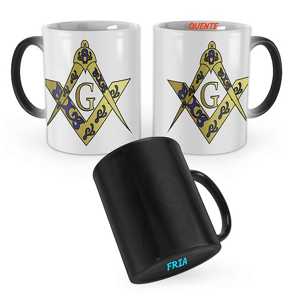 Caneca Mágica Maçonaria Maçom Compasso Esquadro Mod 3
