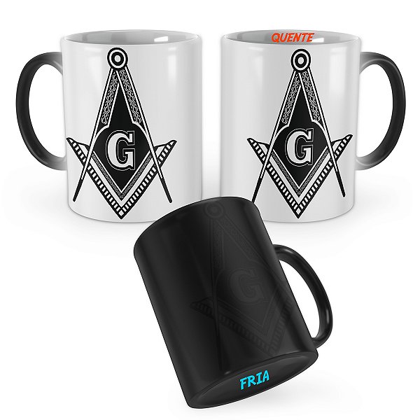 Caneca Mágica Maçonaria Maçom Compasso Esquadro Mod 4