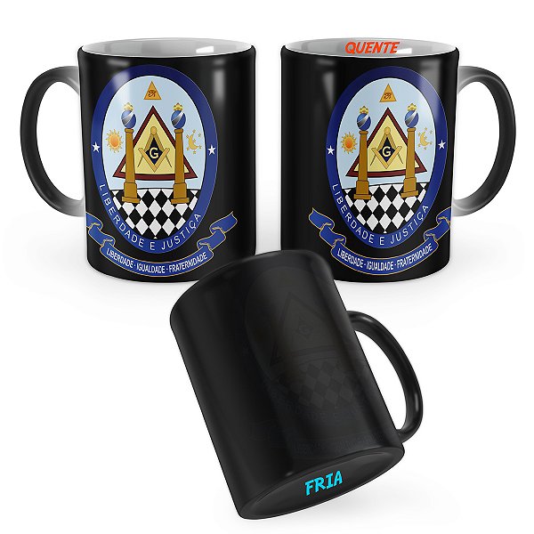 Caneca Mágica Maçonaria Liberdade e Justiça Mod 2