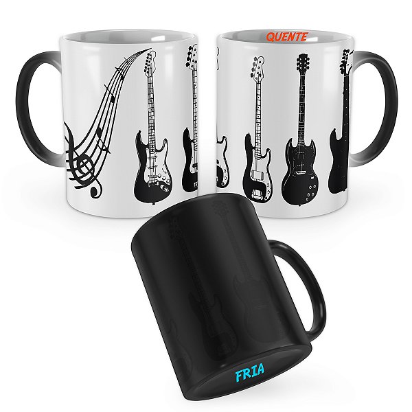 Caneca Mágica Guitarra Instrumento Musical Guitarrista Mod 1