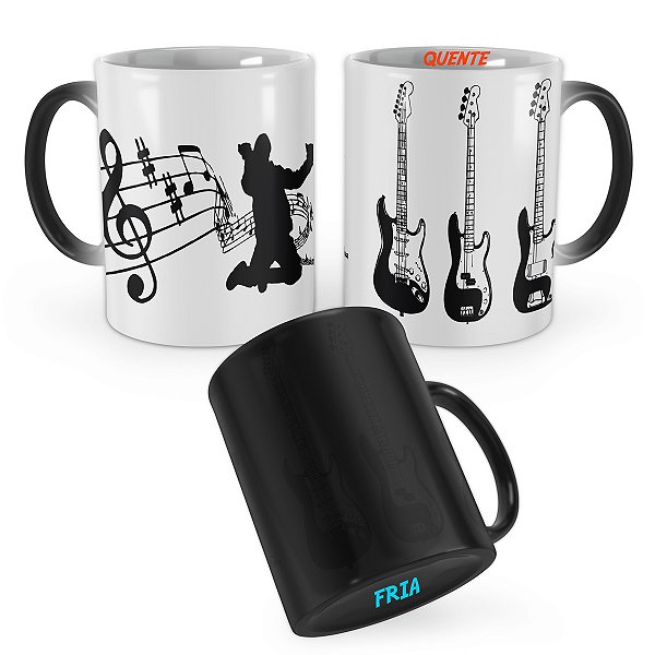 Caneca Mágica Guitarra Instrumento Musical Guitarrista Mod 3