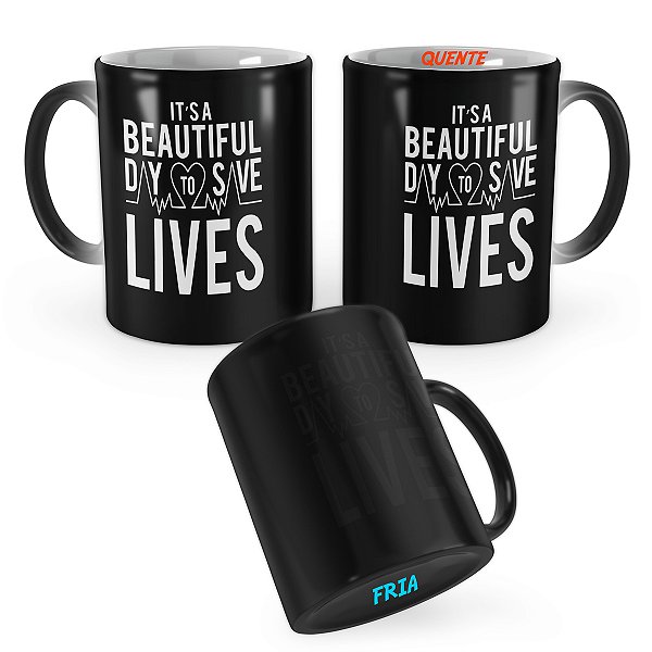 Caneca Mágica Greys Anatomy Its a Beautiful Day To Save