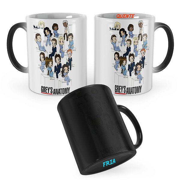 Caneca Mágica Greys Anatomy Personangens Mod 6