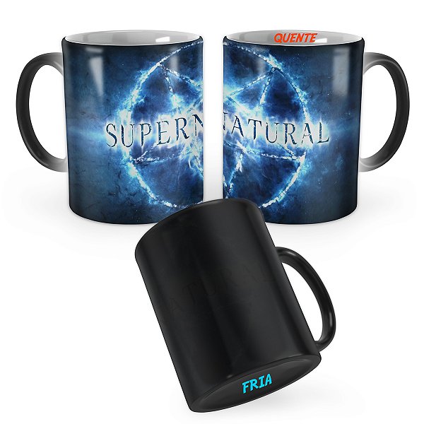 Caneca Mágica Sobrenatural Supernatural Em Chamas Azul
