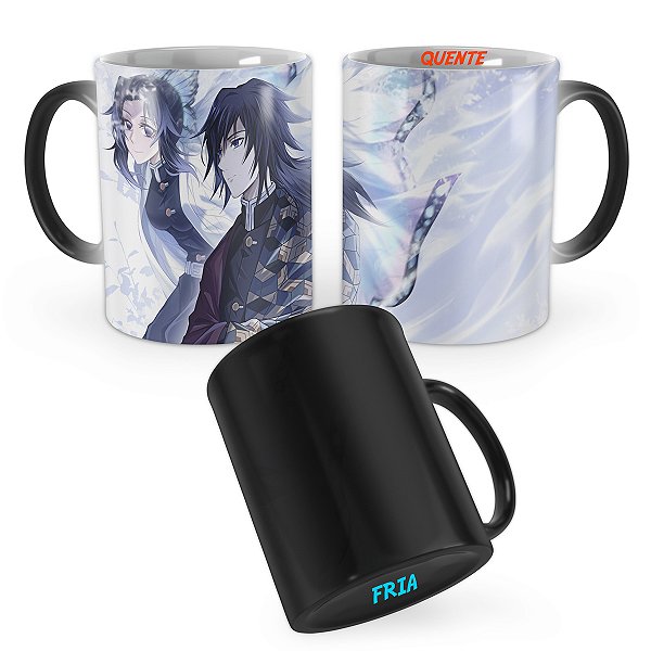 Caneca Mágica Demon Slayer Kimetsu no Yaiba Shinobu e Giyu