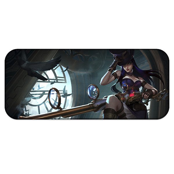 Tapete MousePad Caitlyn League of Legends Lol Grande Profissional
