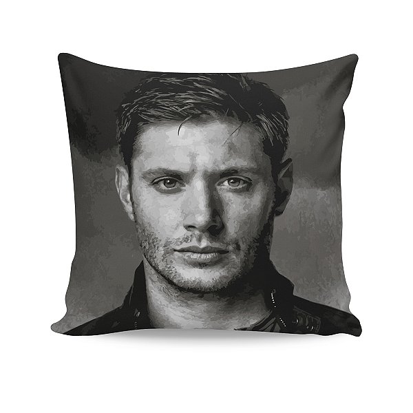 Almofada Jensen Ackles Dean Supernatural Rosto Preto e Branco