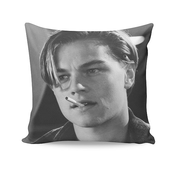 Almofada Leonardo DiCaprio Rosto Jovem Preto e Branco