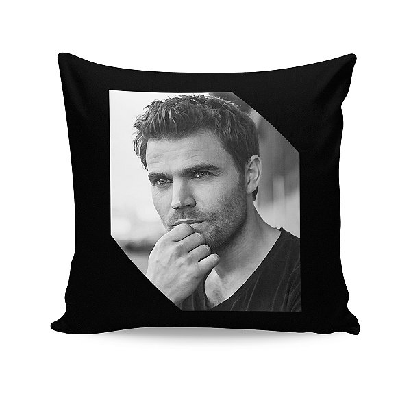 Almofada Paul Wesley Stephan Salvatore Foto Preto e Branco